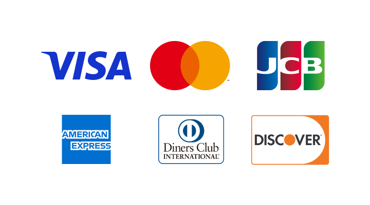  Visa Mastercard JCB AmericanExpress Diners Club Discover